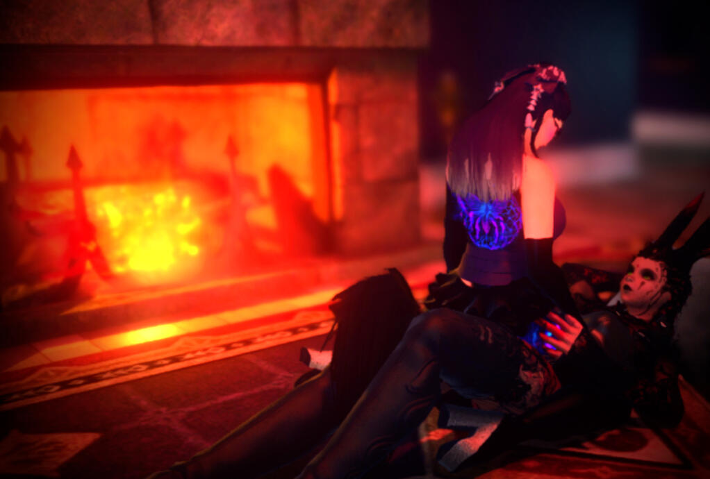 Fireside love wallpaper